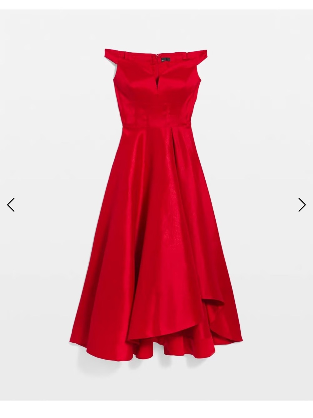 White House Black Market Red Off-the-Shoulder Taffeta Midi Dress - Picture 4 of 7